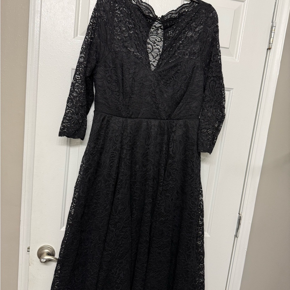 Torrid Black Lace Long Sleeve Dress